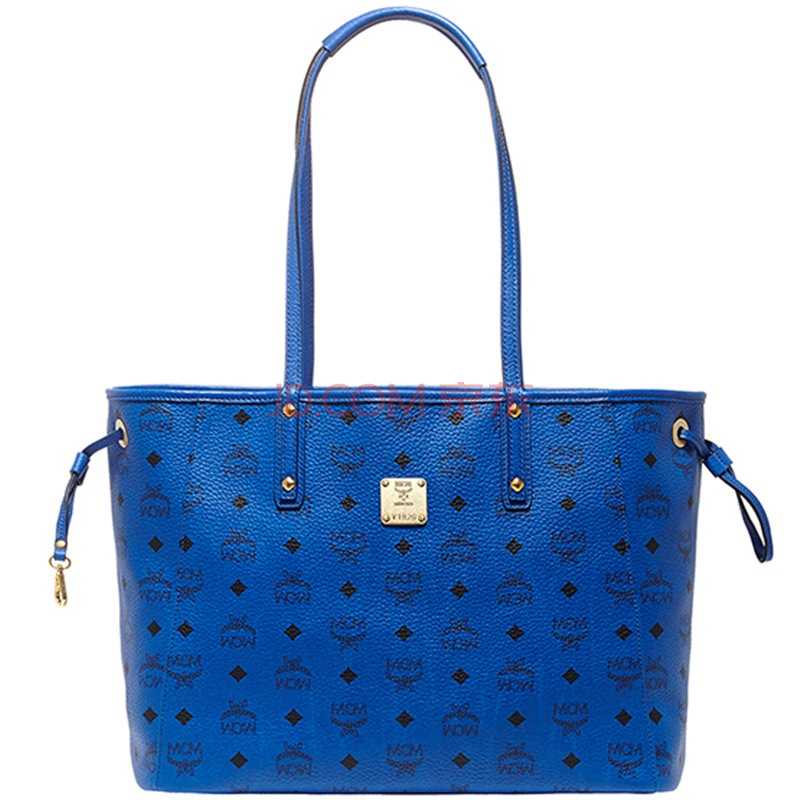 mcm 女款蓝色包中包子母包双面手提单肩包 mwp4avi38lm001
